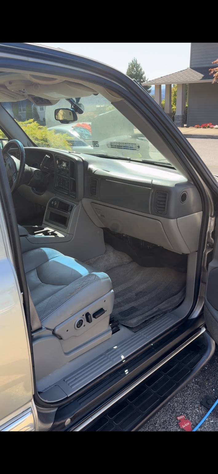 Cleaned vehicle interior